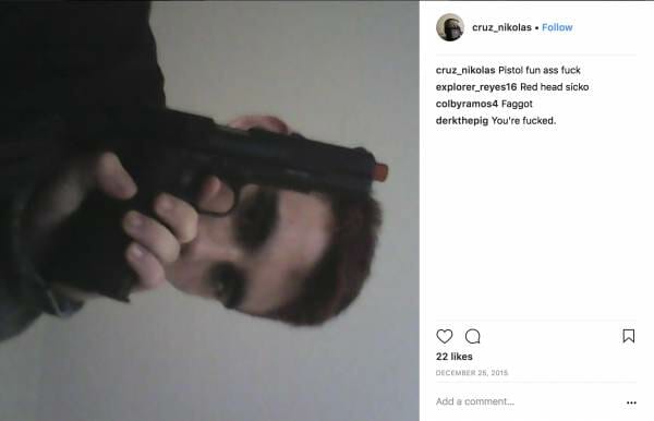 Nikolas Cruz with pistol