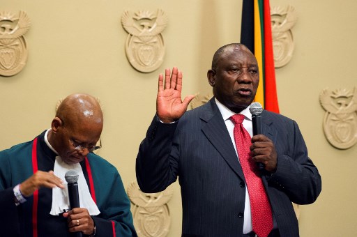 South Africa's new president Cyril Ramaphosa