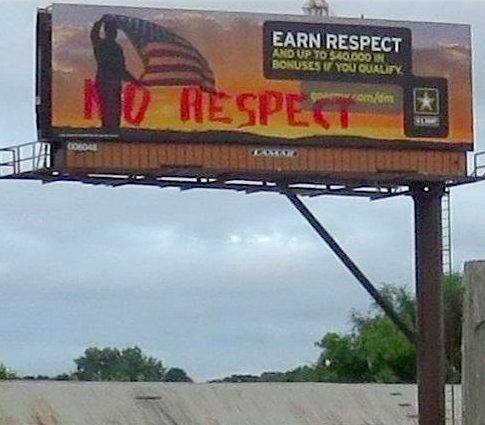 Altered billboard in Iowa