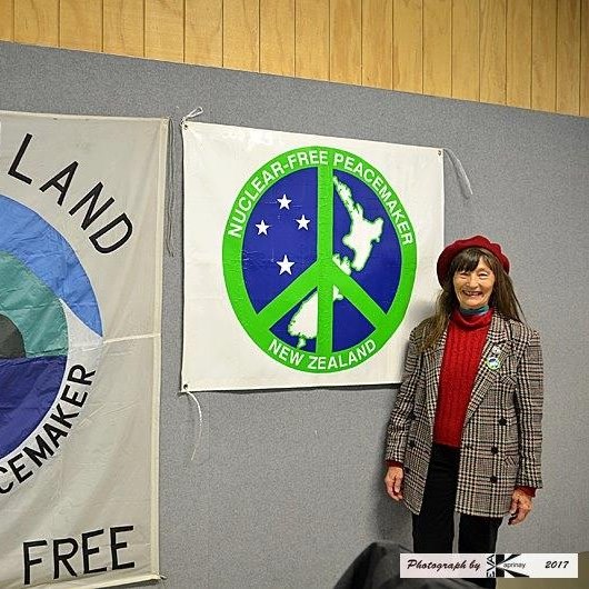 Laurie Ross representing Nuclear Free Peacemakers NZ and World BEYOND War