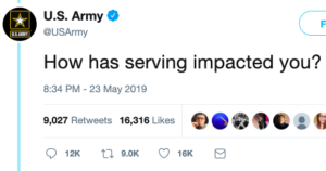 Tweet del ejército de Estados Unidos que obtuvo respuestas inesperadas