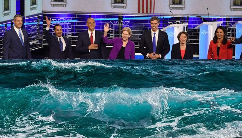 Democratic candidates facing rising tide at debate