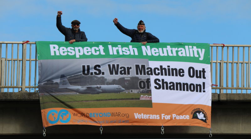 Protestors at Shannon Airport, Ireland