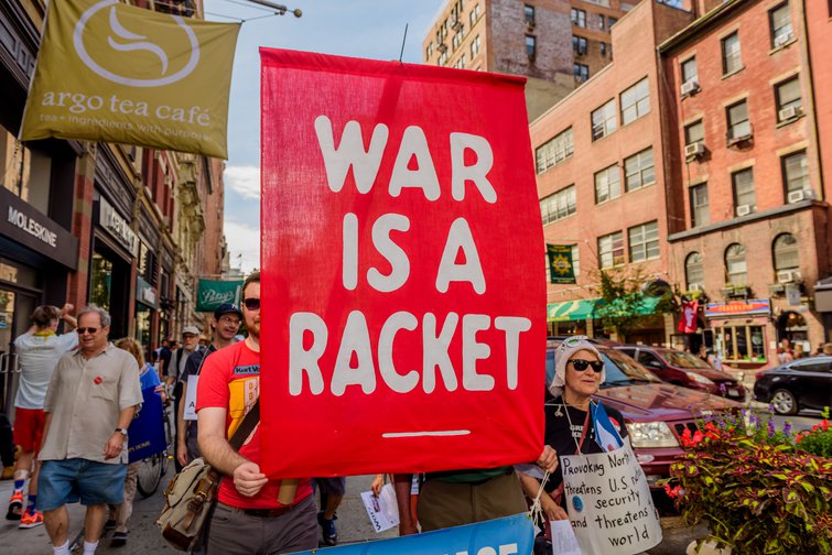War is a Racket - protest sign