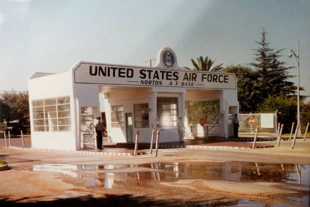 Norton Air Force Base (1942–1994) was located 2 miles east of        downtown San Bernardino, California, in San Bernardino County.