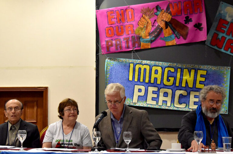 Pat Elder speaking at #NoWar2019 in Limerick, Ireland