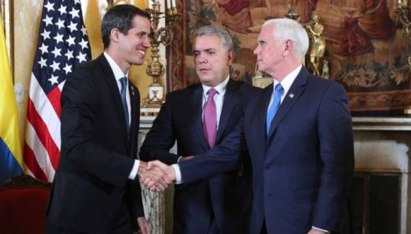 Guaido with Mike Pence, US Vice President.
