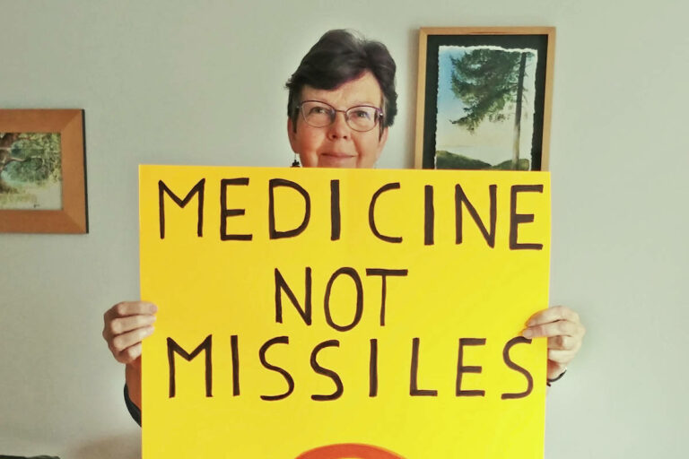 Aldergrove resident Marilyn Konstapel is co-organizing a Langley protest against the federal government’s planned procurement of 88 new fighter jets for around $19 million. (Marilyn Konstapel/Special to the Star)