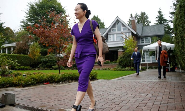 Meng Wanzhou with ankle restraint