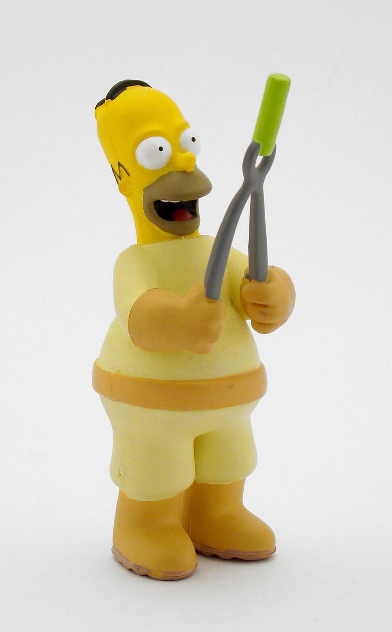 Homer Simpson manejando varilla nuclear