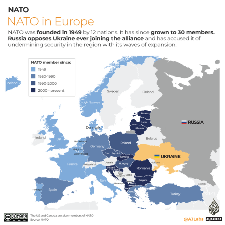 map of NATO in europe