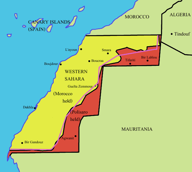 map of western sahara