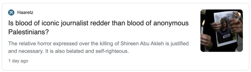 headline about Shireen Abu Akleh
