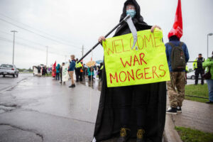 Hundreds Protest, Block Entrances to North America's Largest Weapons Fair
