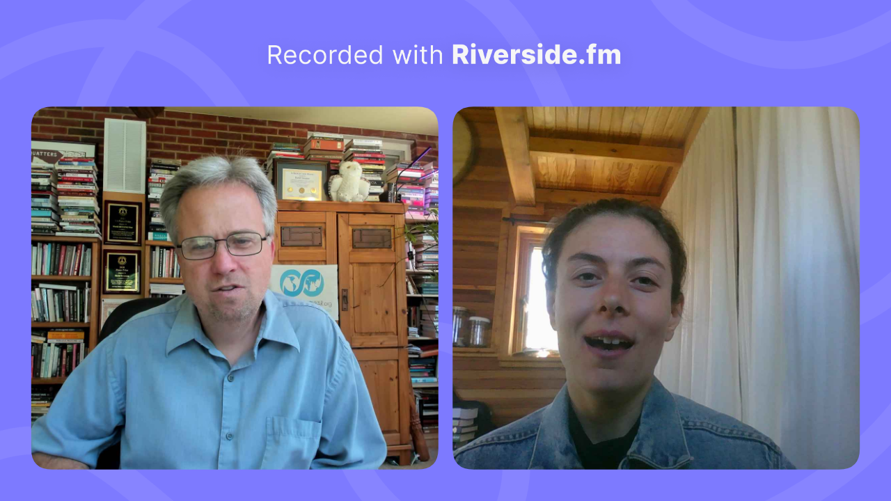 david swanson and greta zarro recording podcast