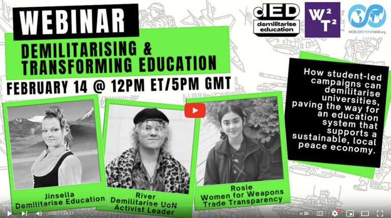 Demilitarising and Transforming Education