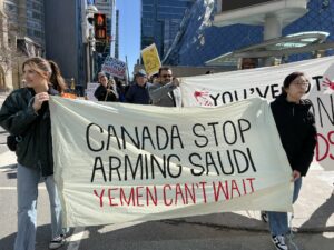 Protests in Canada Mark 8 Years of Saudi-Led War in Yemen, Demand #CanadaStopArmingSaudi