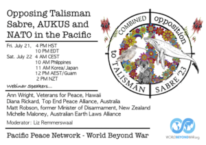 Webinar: Australia, Talisman Sabre, AUKUS and NATO in the Pacific.