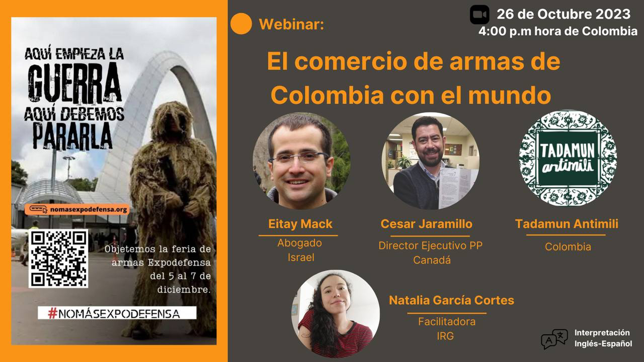 Webinar el comercio de armas de Colombia con el mundo