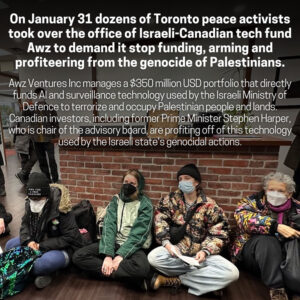 In Toronto, Activists Take Over Office of Israeli-Canadian Tech Fund