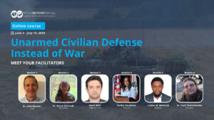 Unarmed Civilian Defense Instead of War Course Invitation from Omid Wali