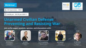 Upcoming Webinar: Unarmed Civilian Defence: Preventing and Resisting War