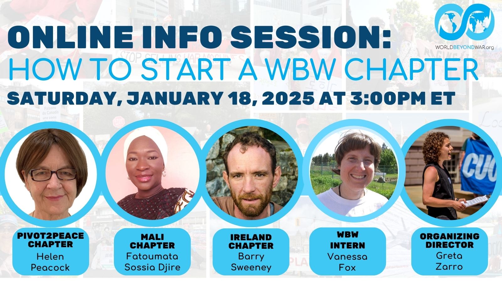 Online Info Session: How to Start a WBW Chapter - Saturday January 18 2025 at 3:00 pm ET