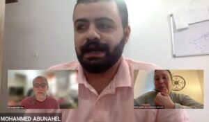 Mohammed Abunahel, Marc Eliot Stein and Maria Santelli on the World BEYOND War podcast