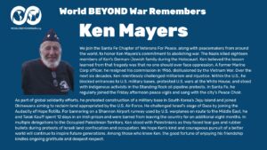 World BEYOND War Remembers Ken Mayers