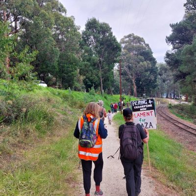 Part of a 27-kilometre Lament for Gaza walk - 24 March 2024