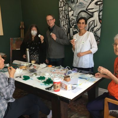 GTA team held a small workshop at Peter’s home, to hand-craft white peace poppies in time to hand out during Remembrance Day and that week